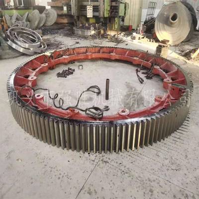 回转窑大齿轮制造商 强胜机械长期供应回转窑齿圈滚圈托轮挡轮配