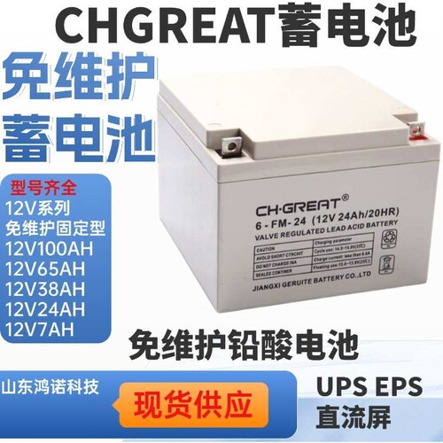 CH.GREAT蓄电池6-FM-24 12V24AH/20HR通讯电源 UPS/EPS电源配套