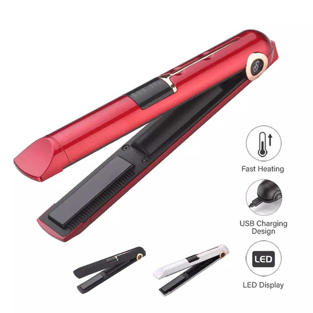 迷你卷发棒充电卷发器便携式直发器多功能电夹板卷直两用刘海跨境