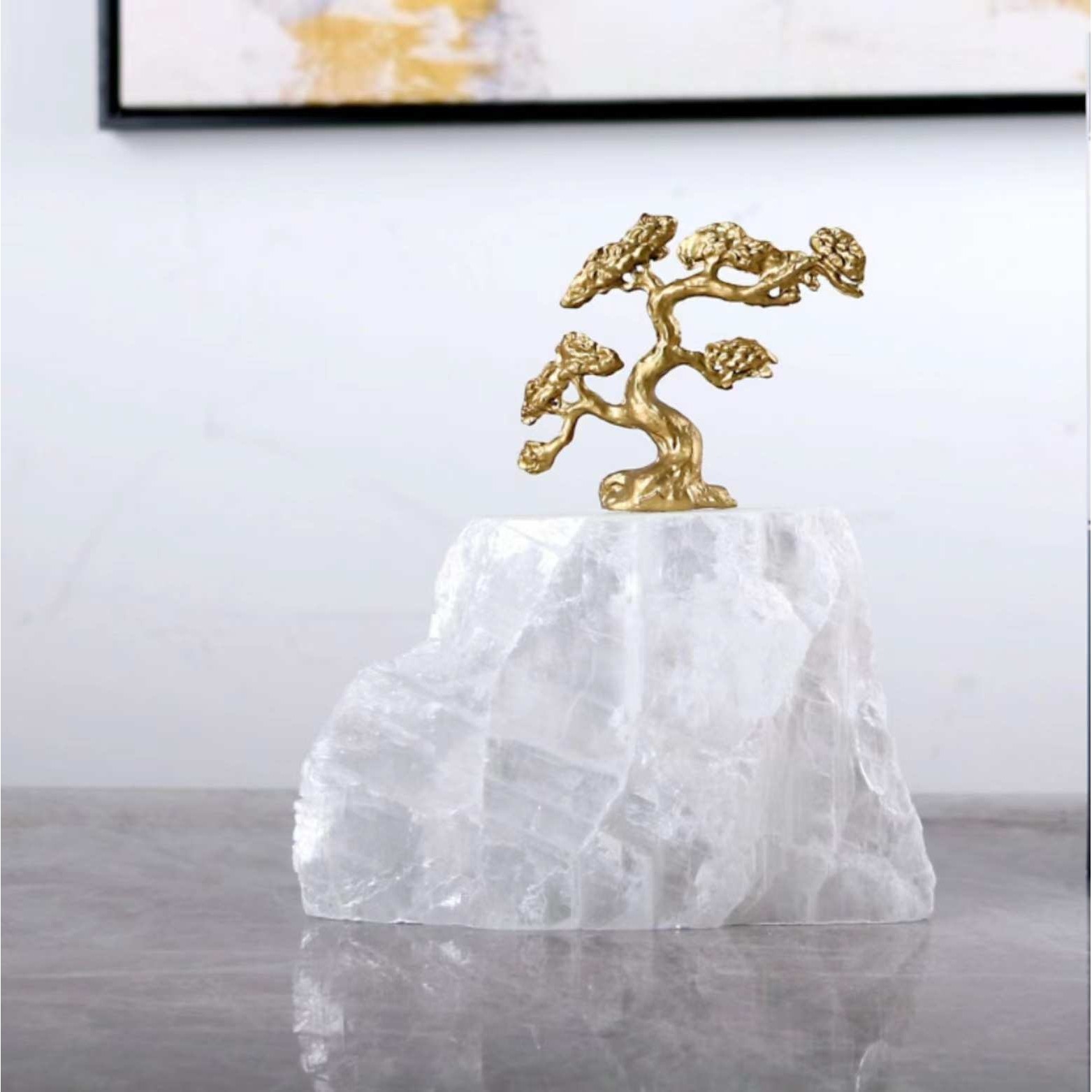 轻奢晶石迎客松摆件天然石底座客厅玄关柜样板间电视柜家居装饰品,模玩/动漫/周边/娃圈三坑/桌游,模型制作工具/辅料耗材,淘宝优惠券,粉丝福利购,淘宝优惠卷