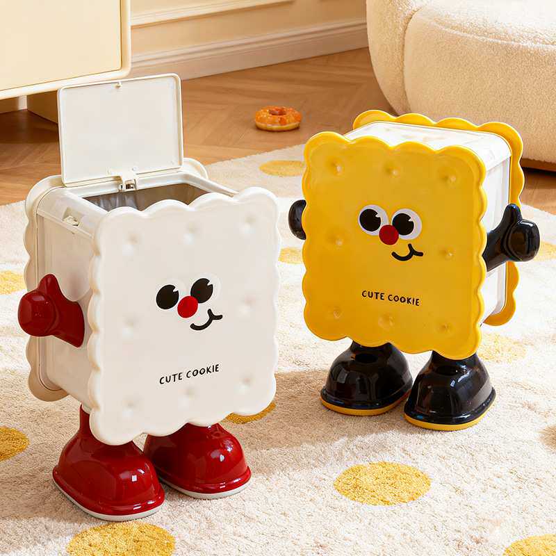 【严选】客厅垃圾桶海绵宝宝大容量按压式可爱创意带盖带轮可移动