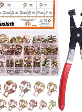Rustark 121Pcs 12 Different Sizes 7-22mm Spring Band Hose Cl