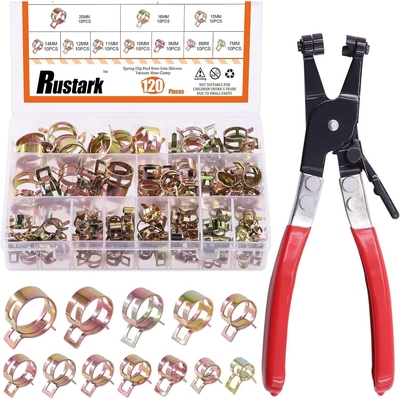 Rustark 121Pcs 12 Different Sizes 7-22mm Spring Band Hose Cl