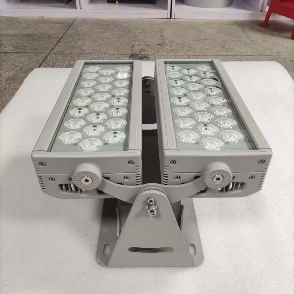 双层144瓦长方形一束光投光灯外壳 48*3w方形一束光LED外壳套件