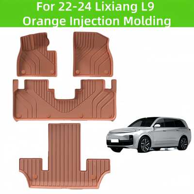 For Lixiang L9 Orange Injection Molding TPE car floor mats