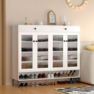 家用钢制鞋柜带抽屉入户门储物柜子大容量铁艺收纳柜多层防尘鞋架