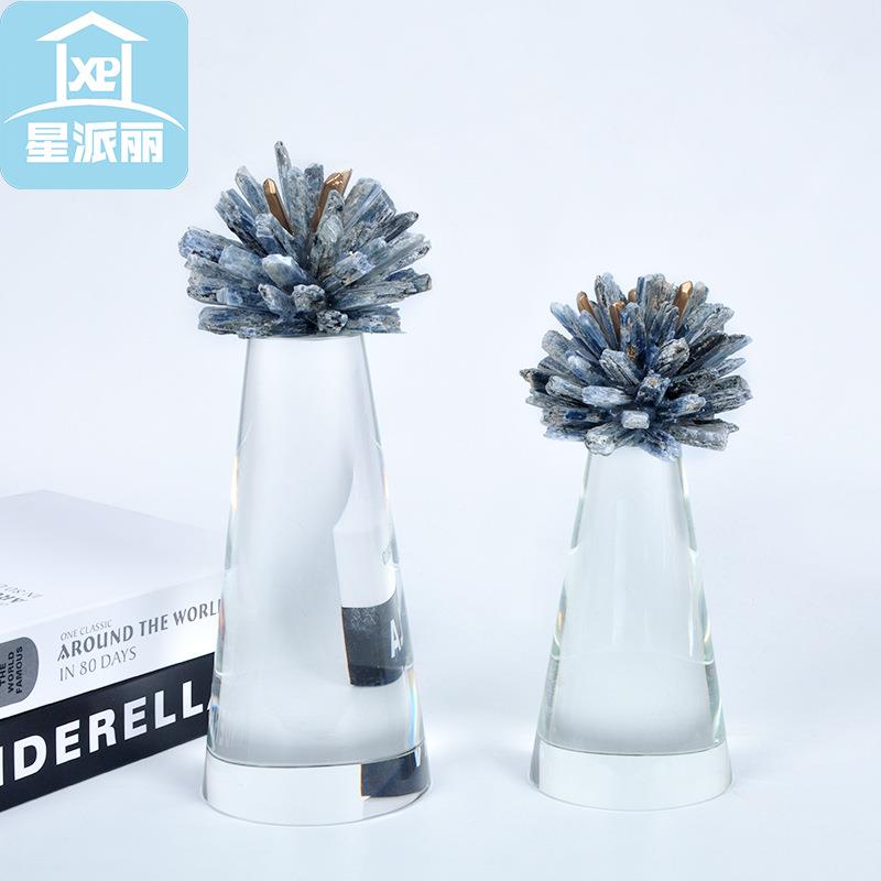现代简约水晶多肉植物摆件 样板间客厅玄关茶几餐桌创意家居摆设
