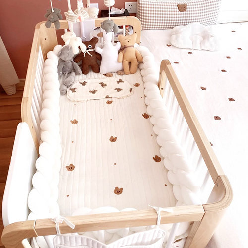 婴儿床床围软包麻花床围防撞条新生儿宝宝拼接床包边小床缝隙填充