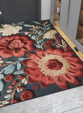 入户门垫进门地垫高级感2024新款门口耐脏脚垫pvc可擦洗皮革地毯