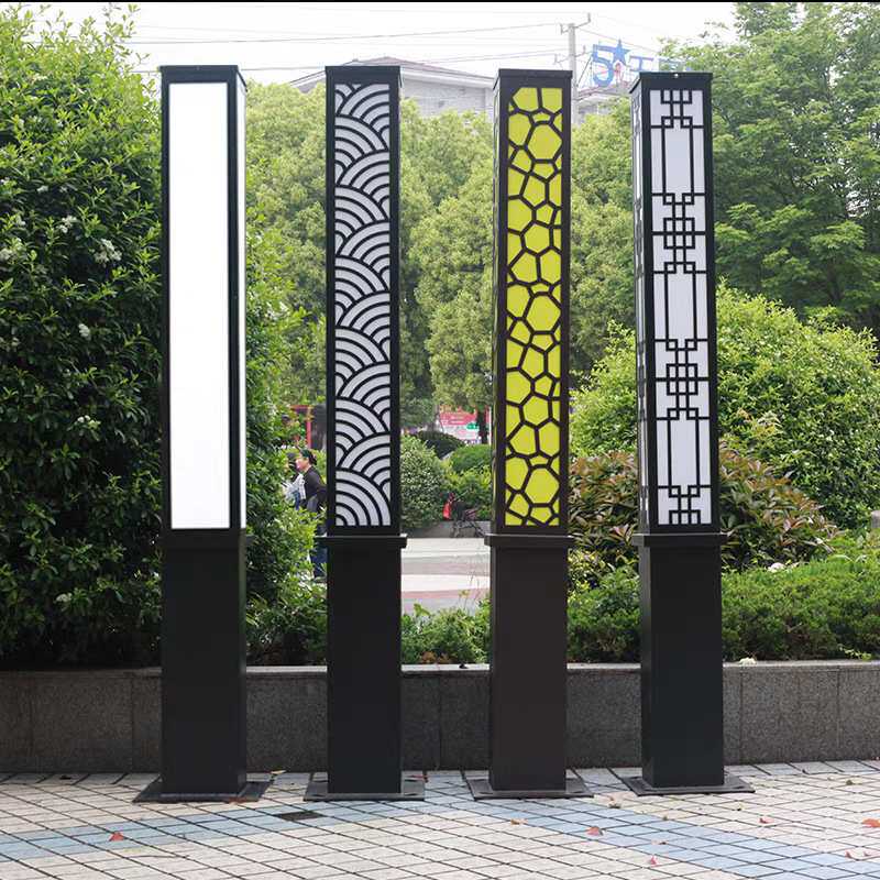 户外庭院灯方灯户外LED小区园林公园别墅路灯强光防水新中式超亮