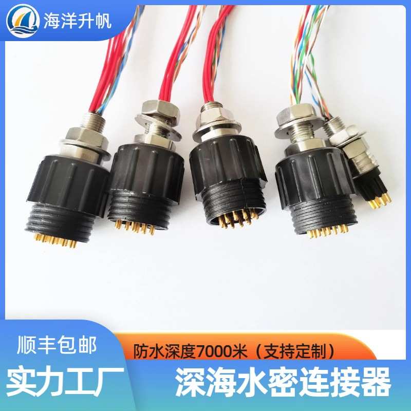以太网水密连接器 深海水下信号传输电网复合线缆插头RG45 CAT6 - 实物图