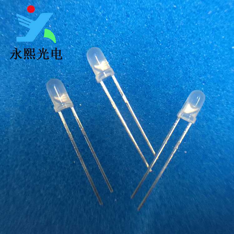 3MM无极性红绿led灯珠发光二极管2脚双色雾状红普绿灯珠