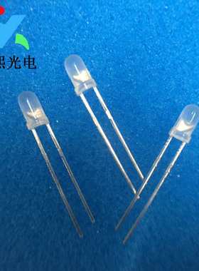 3MM无极性红绿led灯珠发光二极管2脚双色雾状红普绿灯珠