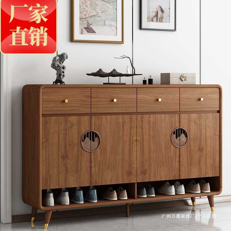 中式实木鞋柜家用门厅柜大容量进门简约多层带抽屉阳台玄关储物