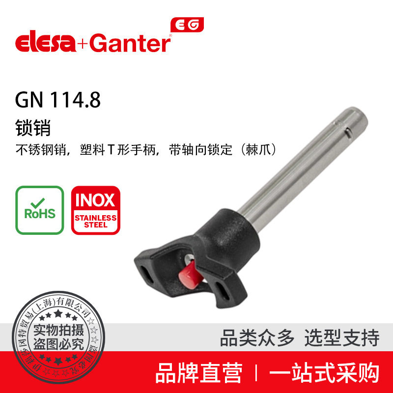 ElesaGanter伊莉莎冈特GN114.8锁销塑料T形手柄带轴向锁定