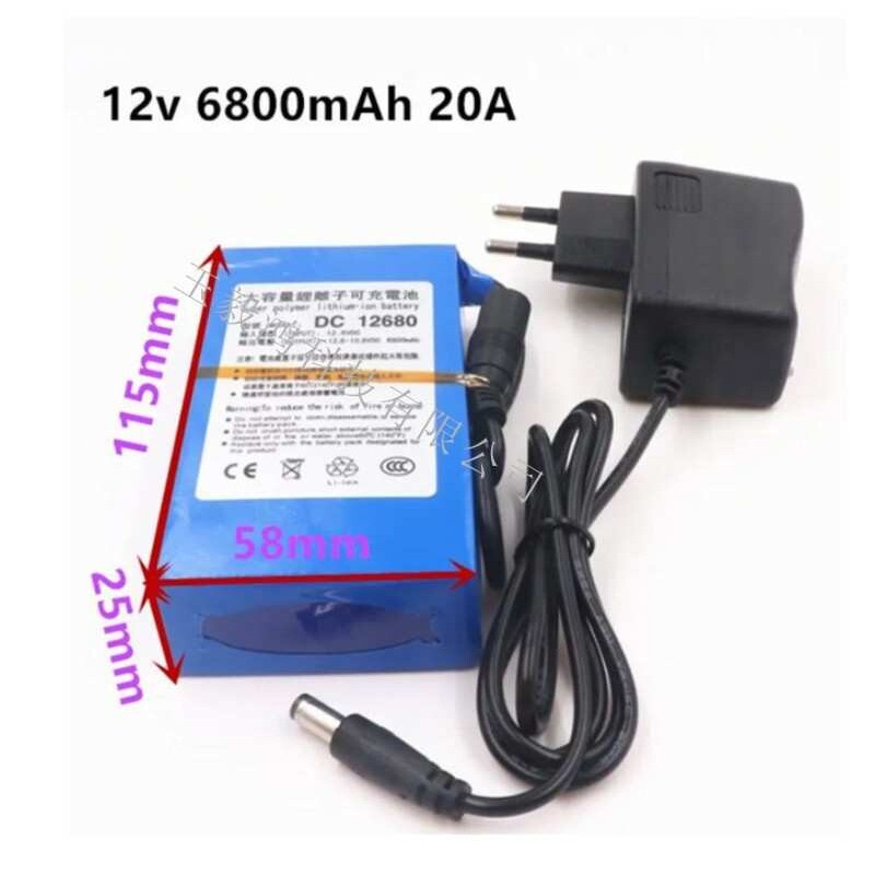 DC 12V 6800 MAH 大容量超可充电电池备用锂离子电池.LED
