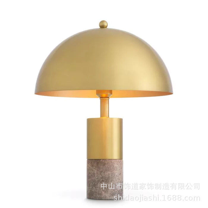 北欧后现代个性台灯创意时尚客厅卧室床头柜全铜蘑菇台灯中山批发