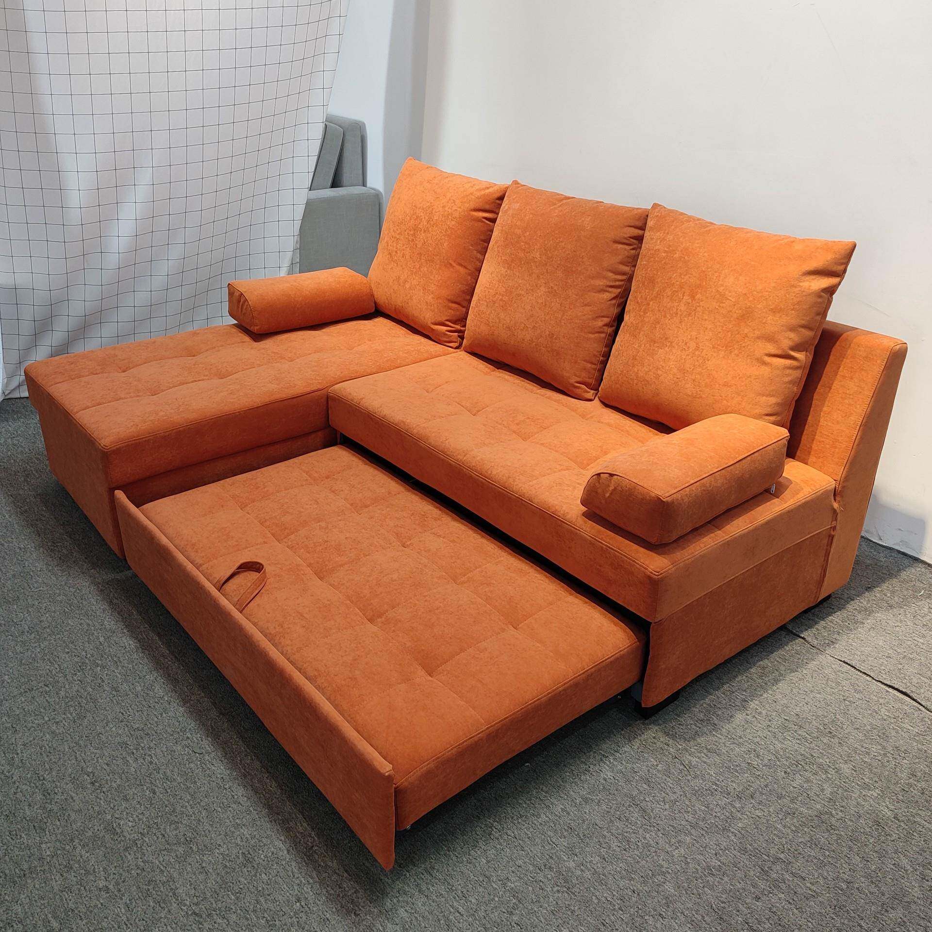 现代简约折叠沙发床两用多功能小户型转角贵妃组合拆洗布艺沙发床