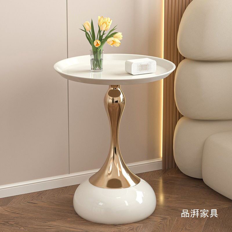 欧式铁艺支架边几小户型家用沙发边小蛮腰角几卧室床头小圆桌角几