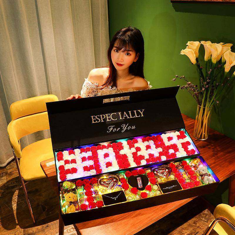 厂家玫瑰香皂花礼盒520情人节礼物创意实用新奇生日礼物送女友