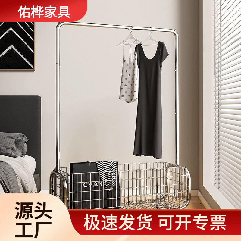 衣帽架置物架挂衣架移动高级转角隔夜收纳衣架落地卧室晾轻奢衣服