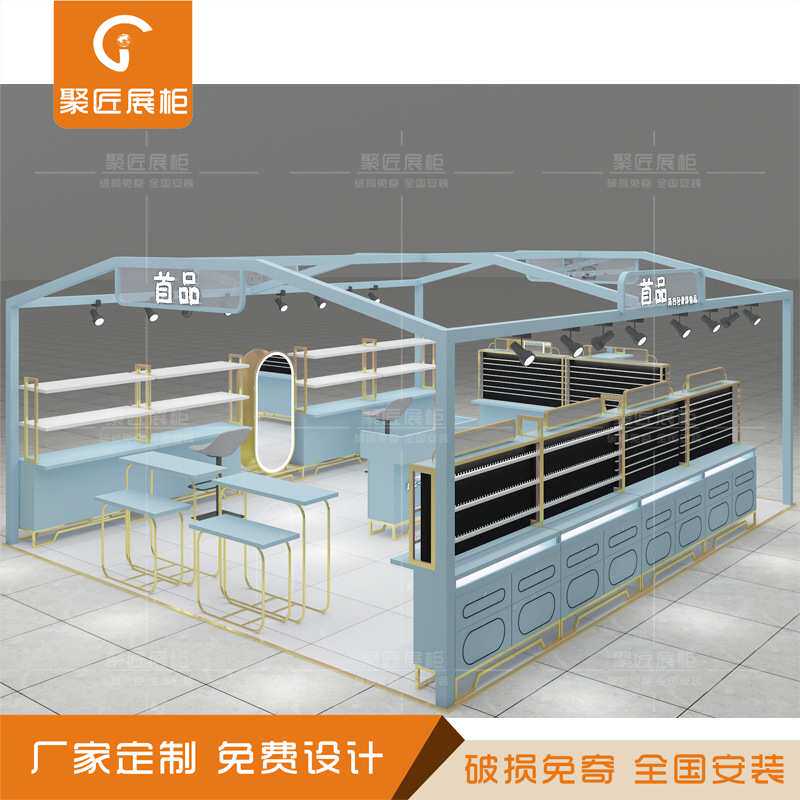 定制快闪框架设计耳环银饰产品陈列柜双面饰品柜珠宝店铺展示柜子