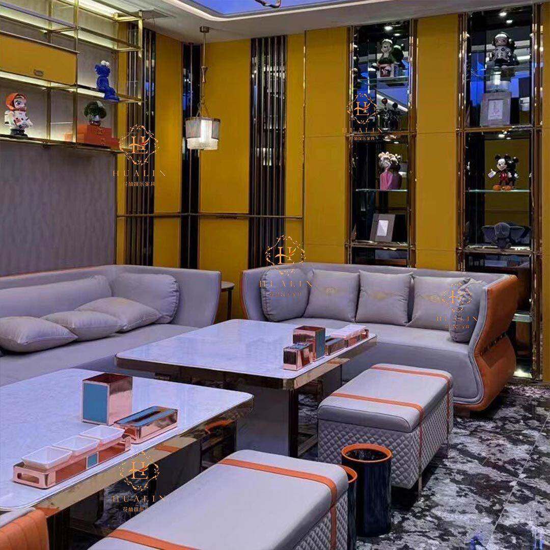 ktv沙发私人影院酒吧夜总会包厢港式轻奢清吧歌舞厅茶几沙发组合