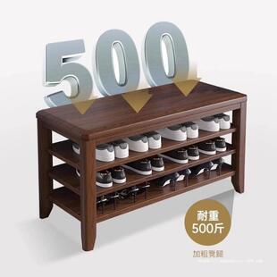 换鞋凳家用入户门口可坐鞋柜实木储物收纳鞋架一体新中式长条凳子