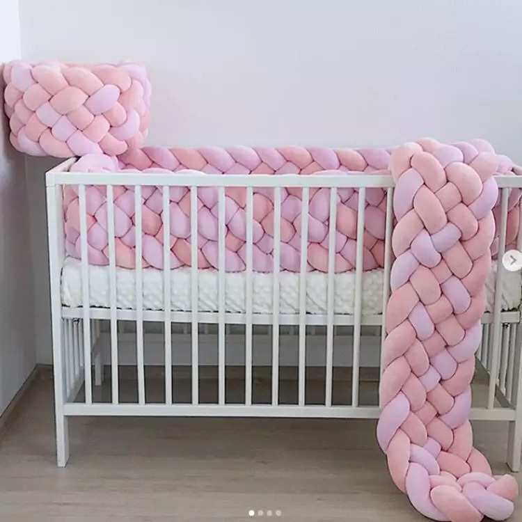 ins六股打结婴儿床围6股加高麻花辫北欧长条抱枕儿童防撞条靠垫枕