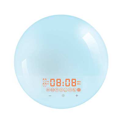 创意拍拍灯LED七彩闹钟 自然唤醒日出灯日落伴睡白噪音助眠仪夜灯