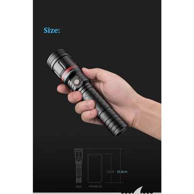 Hunting tactical flashlight charging waterproof red laser