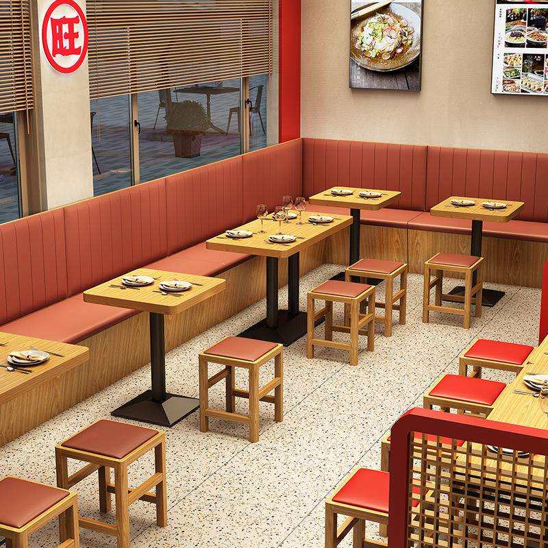 面馆饭粉小吃快餐店桌椅组合餐饮椅子实木凳子桌子餐厅卡座沙发