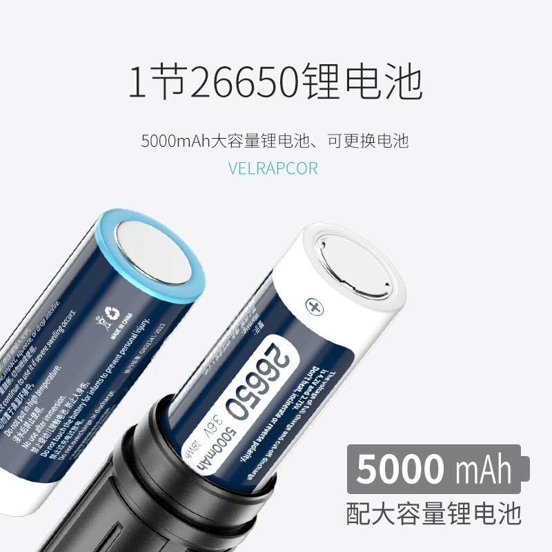 多功能可拆卸挂式手电筒伸缩变焦尾部磁吸手电数显五档调节手电筒