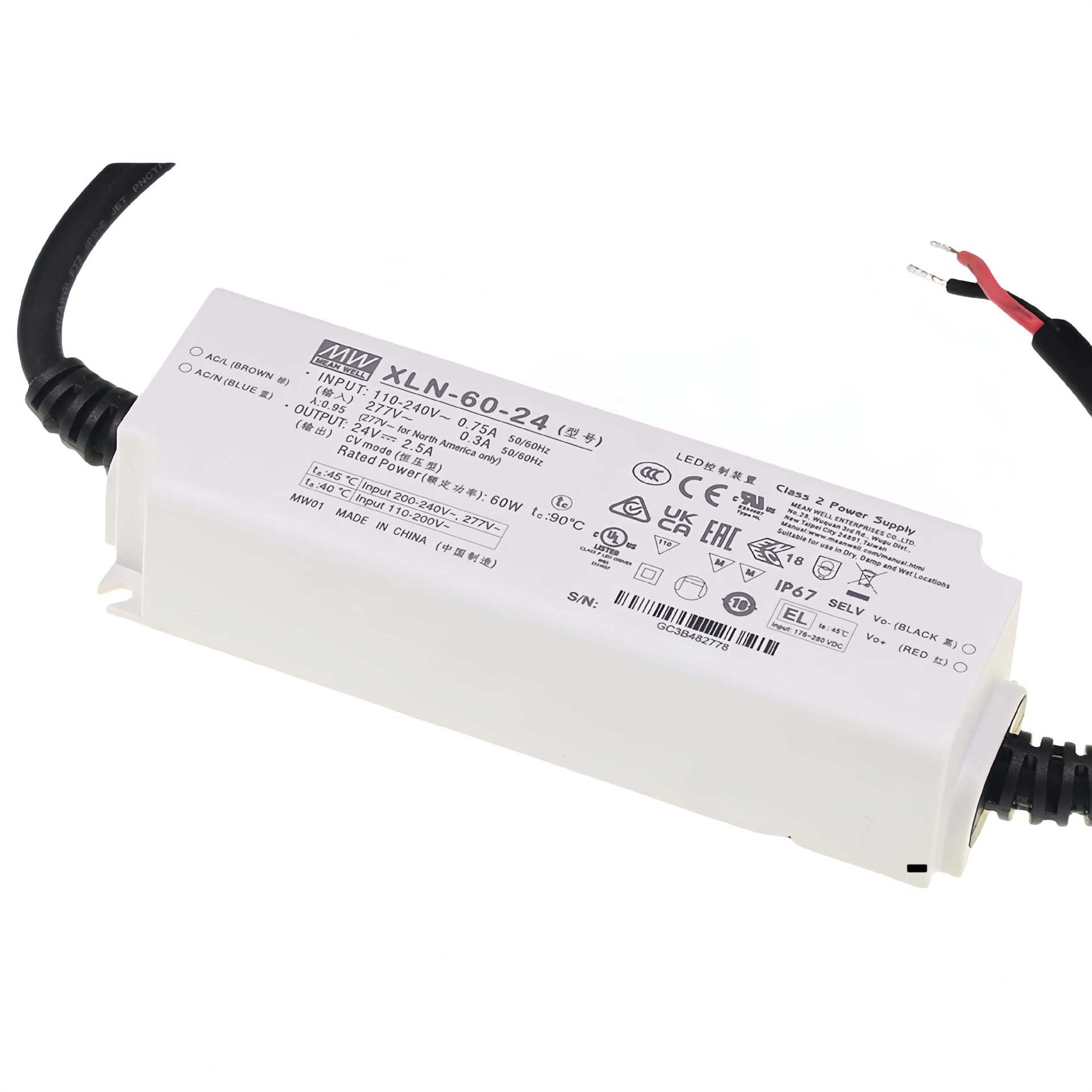 明纬电源 XLN-60-24DA2 60W恒压面板灯LED驱动器
