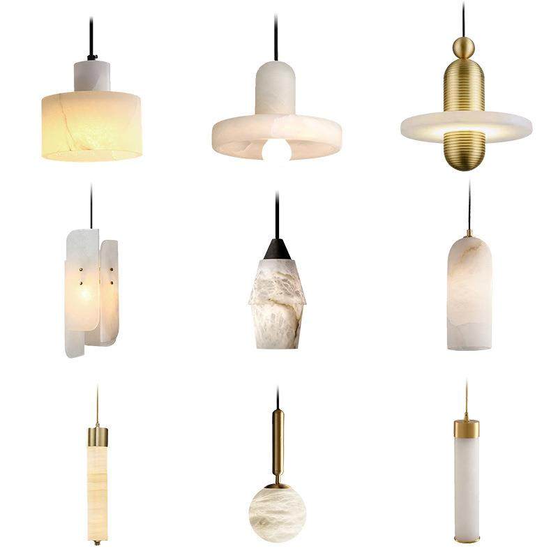 天然云石主卧室床头小吊灯北欧轻奢餐厅吧台设计师入户玄关长线灯,家装灯饰光源,智能吊灯,淘宝优惠券,粉丝福利购,淘宝优惠卷