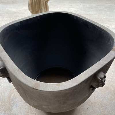 颜色釉方形陶瓷缸 复古圆润手工方缸水缸荷花盆缸景德镇陶瓷鱼缸