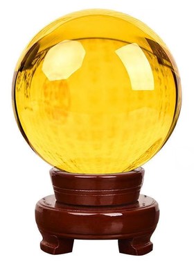 水晶球摆件招财黄色白色紫色红色粉色绿色蓝色透明水晶球安宅好运