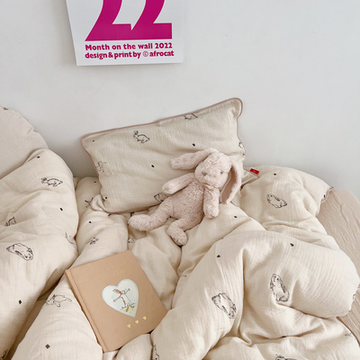 a类儿童纯棉被套单件可爱小兔子婴儿宝宝幼儿园柔软被罩120150