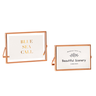 洗照片做成玻璃透明相框定制六6寸相簿摆件高级感金属摆台8寸挂墙