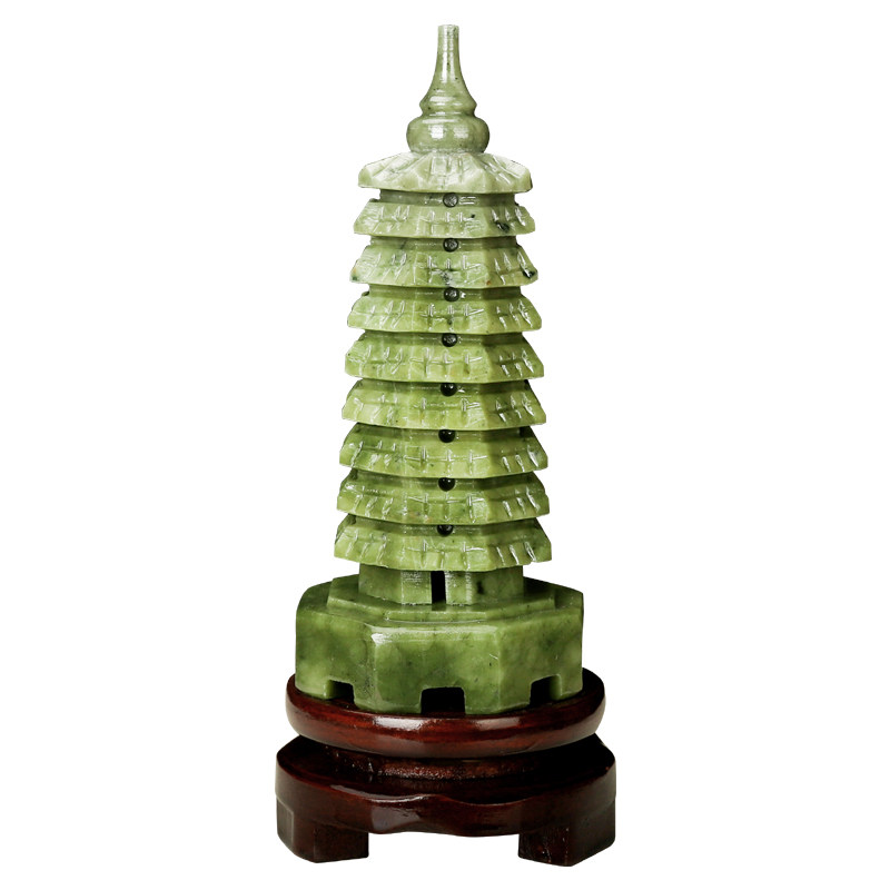 天然玉石雕刻文昌塔玉器工艺品九层十三层文昌塔玉石摆件