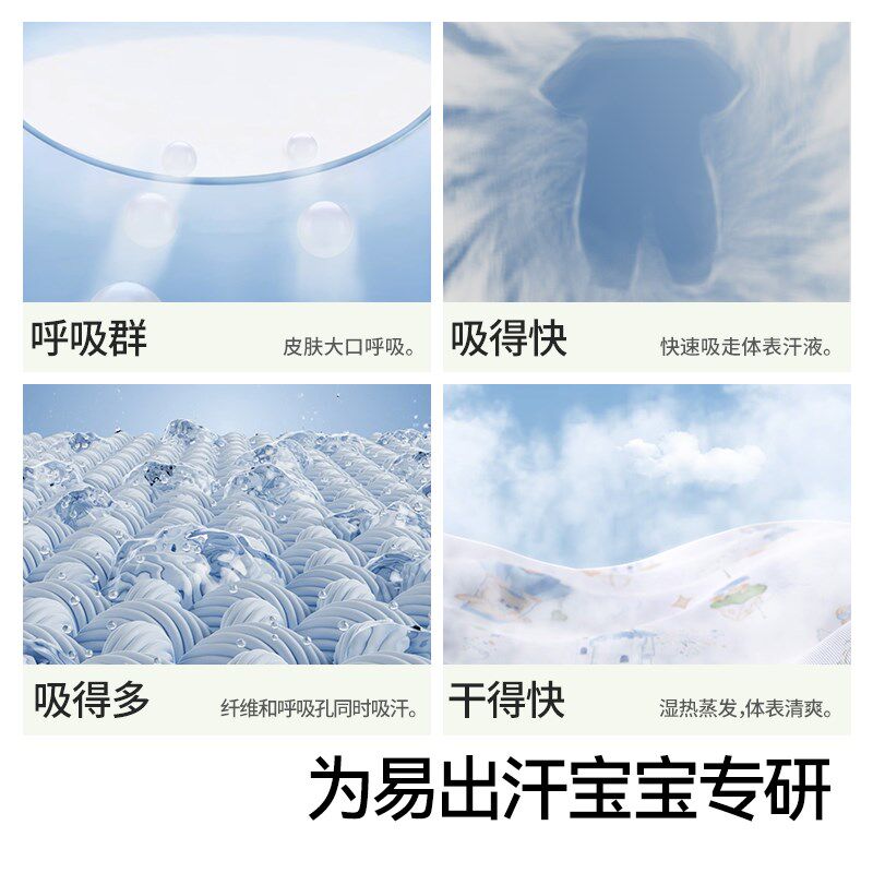 贝肽斯【自呼吸】婴儿睡袋春夏季纱布网眼宝宝分腿防踢被四季通用
