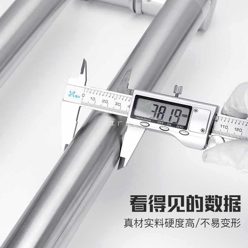 A8L玻璃门大拉手不锈钢电镀中砂加厚刀头型斜拐脚有框门推拉门把