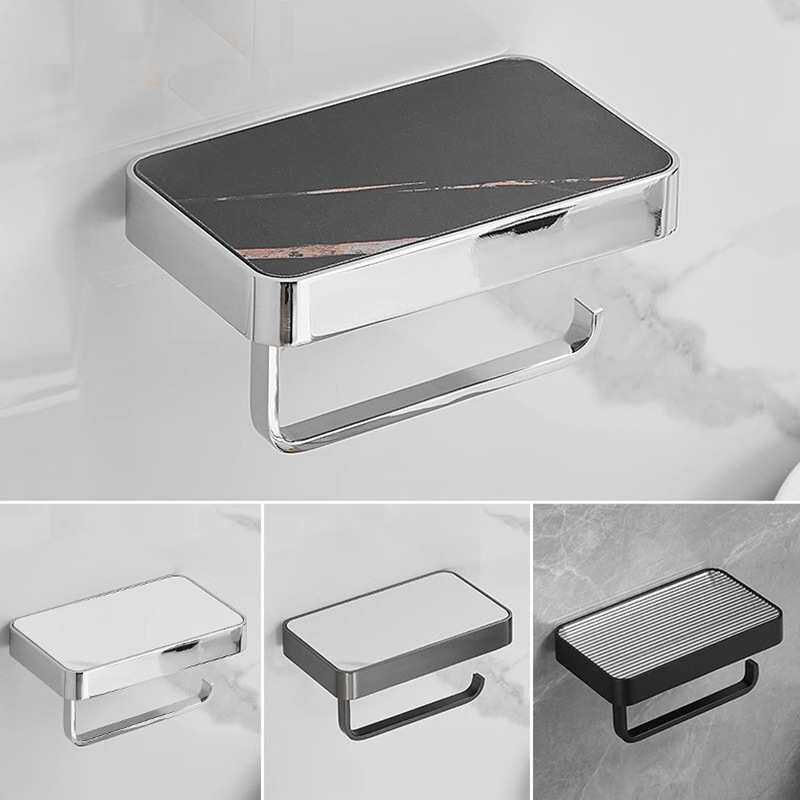 锌合金纸巾架浴室卫生间厕纸架酒店工程壁挂式打孔卷纸收纳置物架