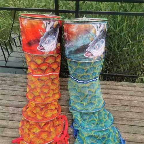新款鱼鳞涂胶防挂渔护不锈钢圈40 45厘米挂胶单色网黑坑挂胶鱼护
