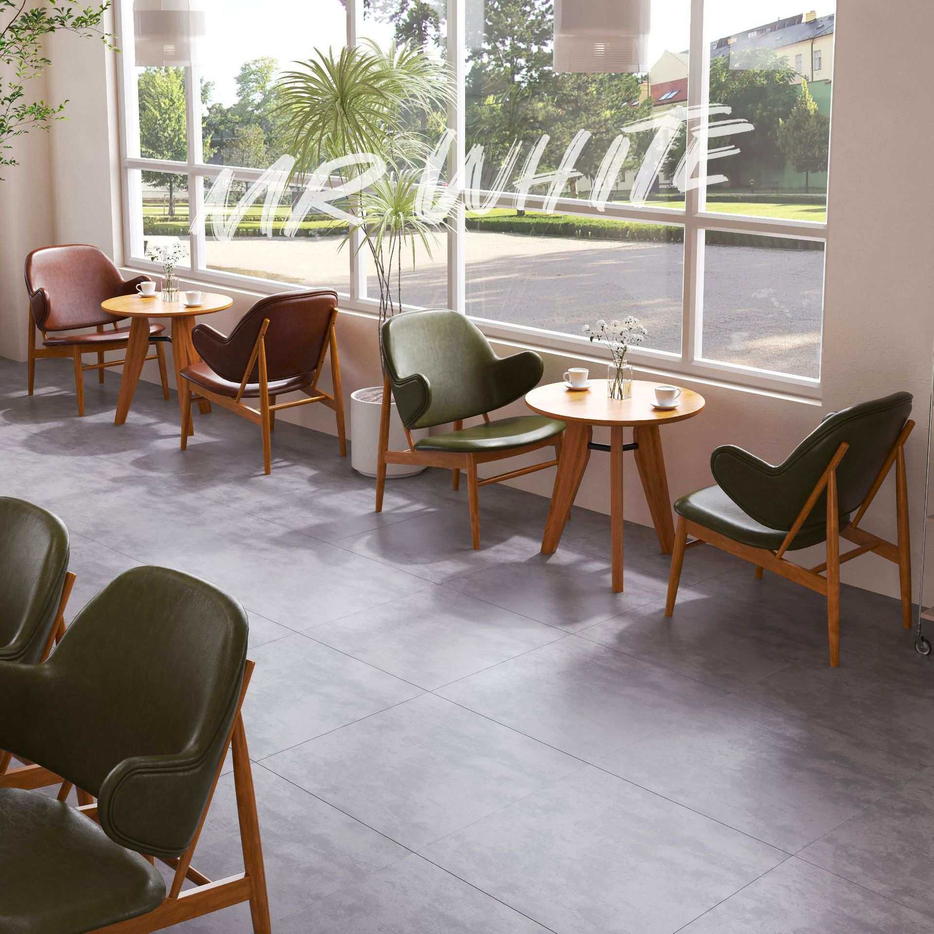 怀特先生复古风实木咖啡馆奶茶店接待洽谈桌椅组合沙发工业风