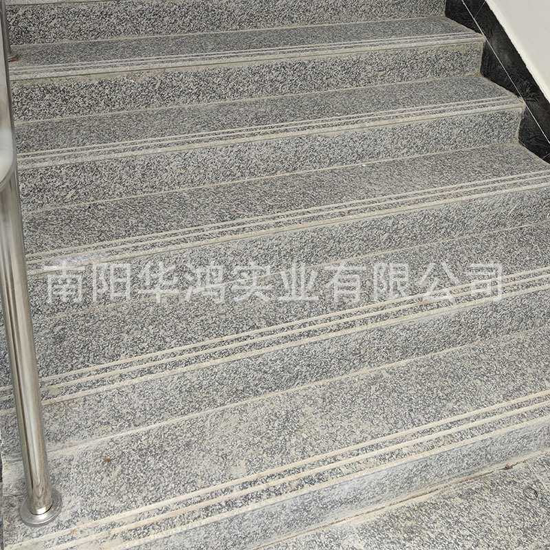 小铁灰石材厂家磨光面火烧面楼梯踏步台阶石灰色花岗岩内乡珍珠灰