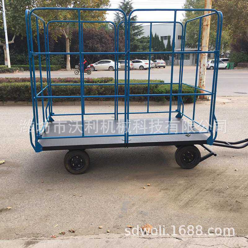 机场行李平板拖车火车站行李托运车串联使用小拖车牵引平板拖车