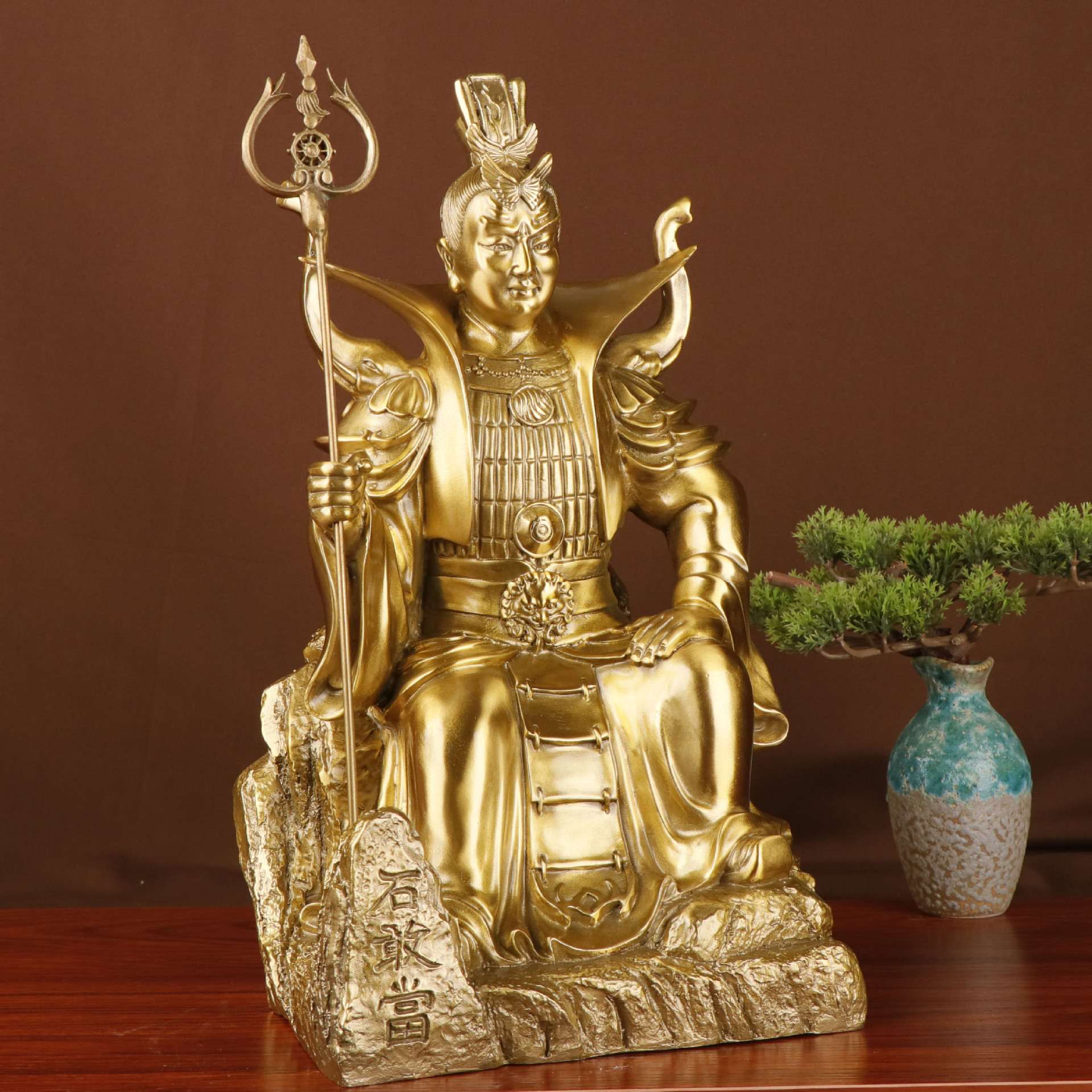 杨铜记 石敢当人物  泰山石神象 神像摆件 铜石敢当坐像石敢当