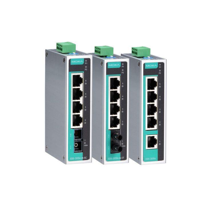 MOXA EDS-205A 系列 5 端口非网管型工业以太网交换机