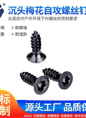 KA4x8→4x16沉头梅花自攻螺丝钉 304黑色不锈钢螺丝钉 达克罗螺丝